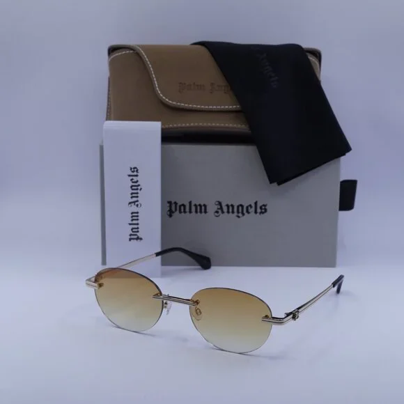 Palm Angels PERI10H CRYSTAL 7622 Sunglasses Gold Oval Frame, Orange Lenses Kính Mát Palm Angels PERI10H 7622 Crystal Sunglasses Màu Cam  main image 3